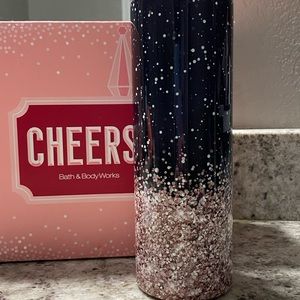 Pink and black sparkle 20 oz sublimation tumbler